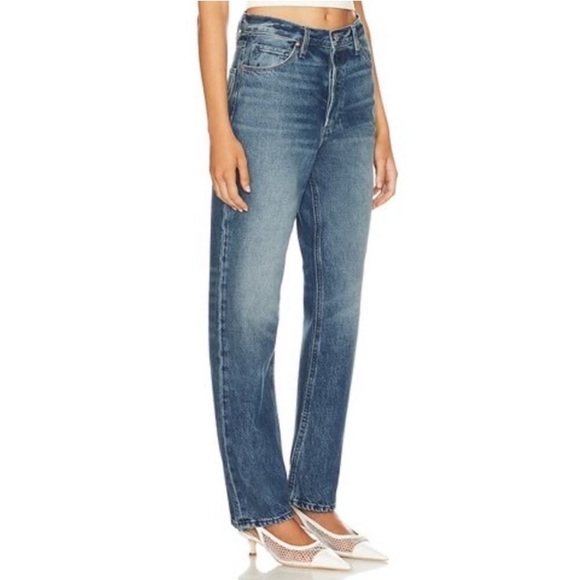 Paige Sawyer Straight Leg Covered Button Fly Jeans in Storybook 32 - Picture 6 of 16